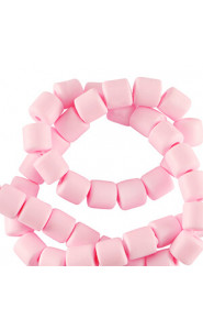 Polymer tube beads 6mm - Light pink